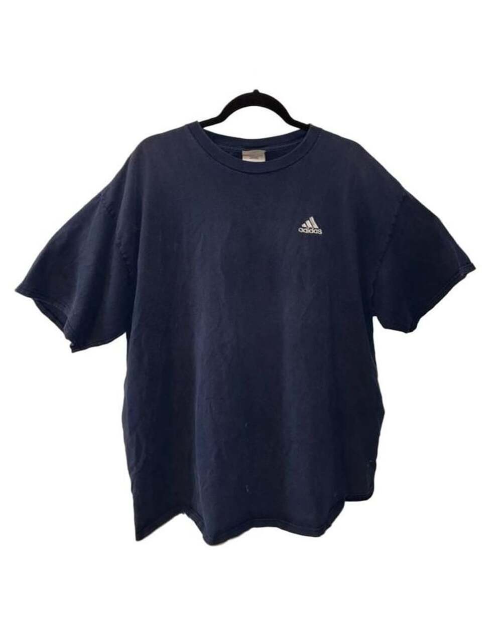 Adidas Vintage Navy Blue Embroidered Logo Short Sleeve T-Shirt